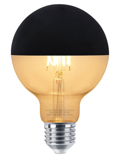 4W LED Crown Top Light Bulb Matte Black E27 Warm White 2700k - Energy Light Bulbs - Free delivery on all orders