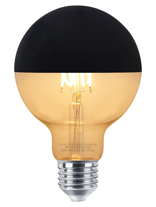 4W LED Crown Top Light Bulb Matte Black E27 Warm White 2700k - Energy Light Bulbs - Free delivery on all orders