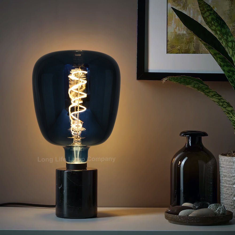 4w LED Decorative Blue Vase Light Bulb E27 Glass Body Coil Spiral Filament - Energy Light Bulbs - Free delivery on all orders