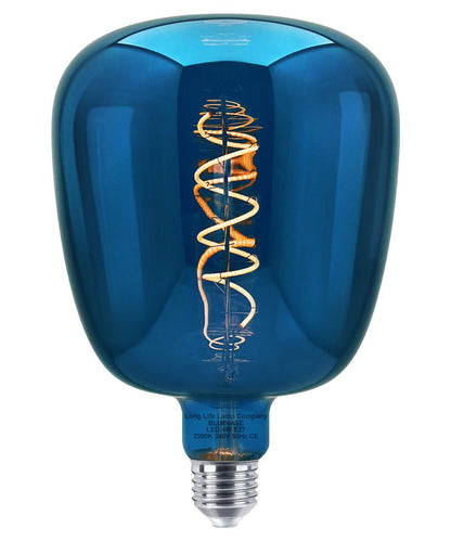 4w LED Decorative Blue Vase Light Bulb E27 Glass Body Coil Spiral Filament - Energy Light Bulbs - Free delivery on all orders