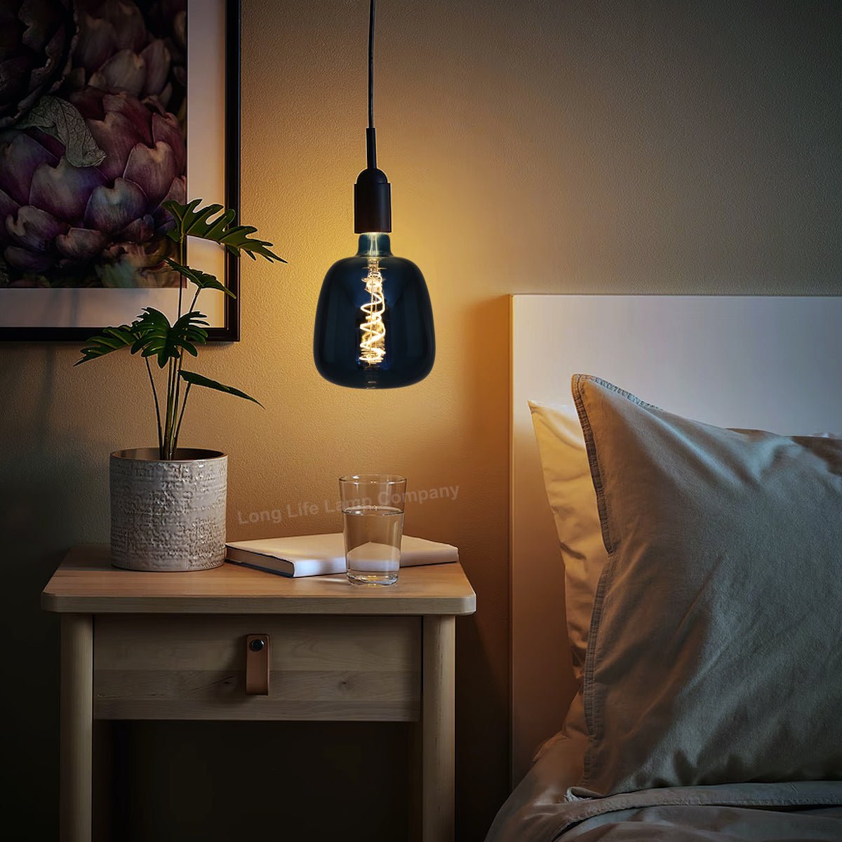 4w LED Decorative Blue Vase Light Bulb E27 Glass Body Coil Spiral Filament - Energy Light Bulbs - Free delivery on all orders