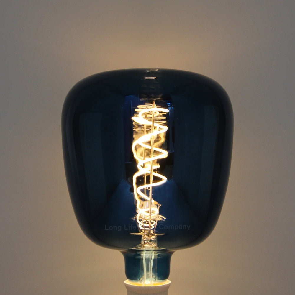 4w LED Decorative Blue Vase Light Bulb E27 Glass Body Coil Spiral Filament - Energy Light Bulbs - Free delivery on all orders