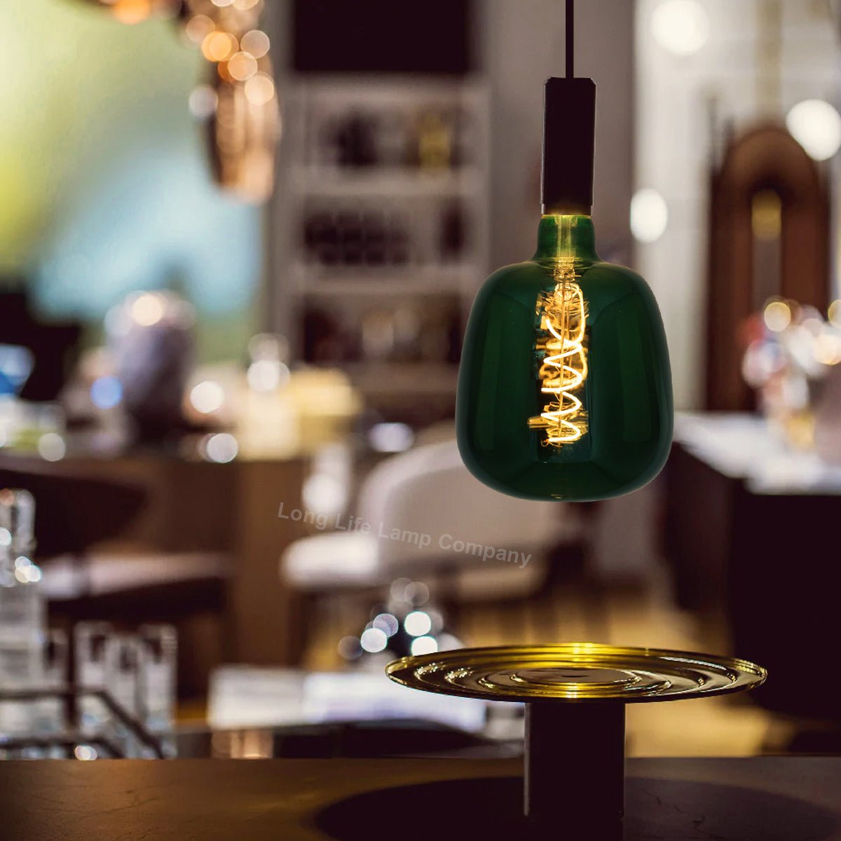 4w LED Decorative Green Vase Light Bulb E27 Glass Body Coil Spiral Filament - Energy Light Bulbs - Free delivery on all orders