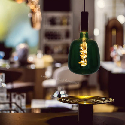 4w LED Decorative Green Vase Light Bulb E27 Glass Body Coil Spiral Filament - Energy Light Bulbs - Free delivery on all orders