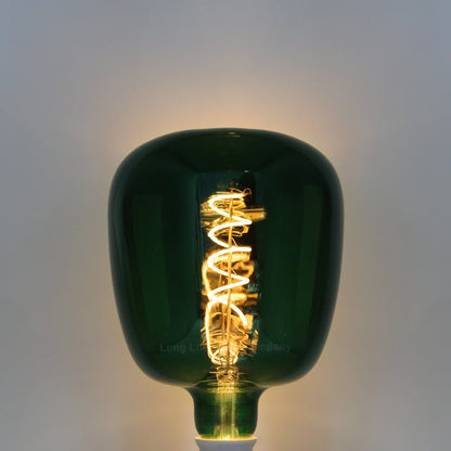 4w LED Decorative Green Vase Light Bulb E27 Glass Body Coil Spiral Filament - Energy Light Bulbs - Free delivery on all orders