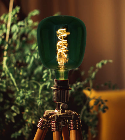4w LED Decorative Green Vase Light Bulb E27 Glass Body Coil Spiral Filament - Energy Light Bulbs - Free delivery on all orders