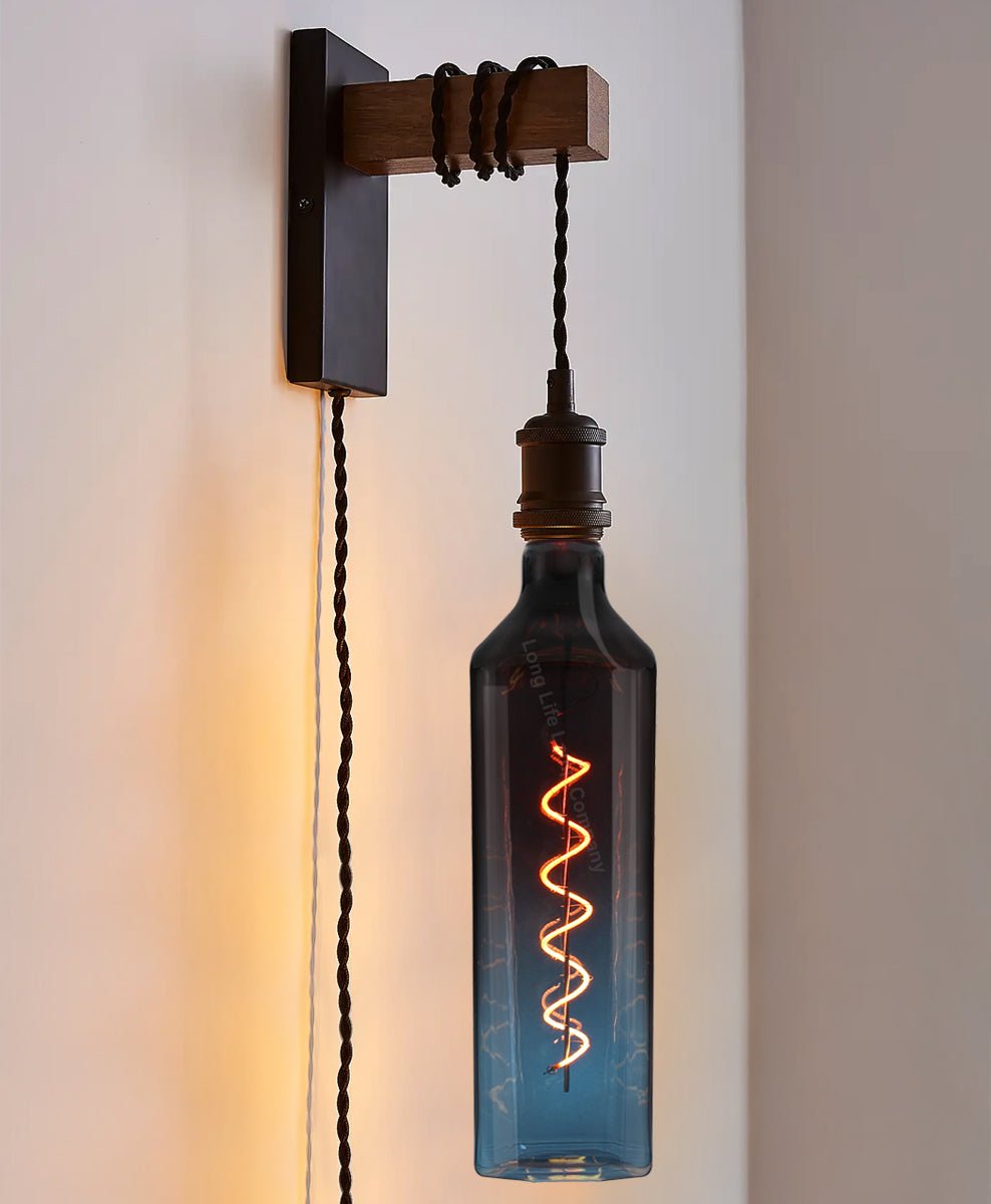 4W LED Decorative Light Bulb Whisky Bottle Blue Gradient Glass E27 Spiral Filament - Energy Light Bulbs - Free delivery on all orders