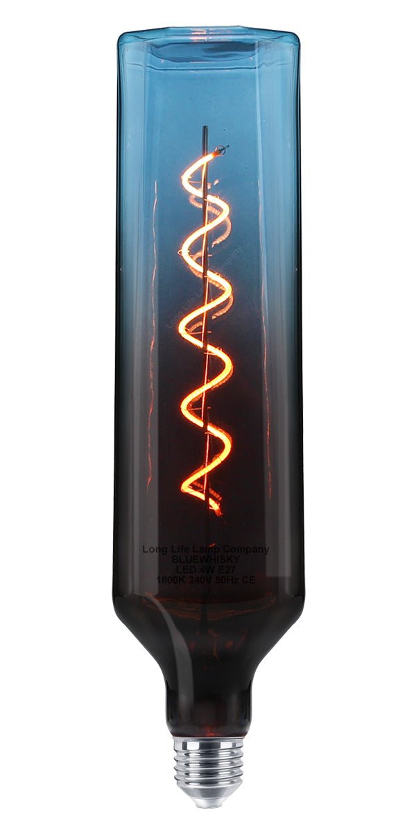 4W LED Decorative Light Bulb Whisky Bottle Blue Gradient Glass E27 Spiral Filament BLUEWHISKY - Energy Light Bulbs - Free delivery on all orders