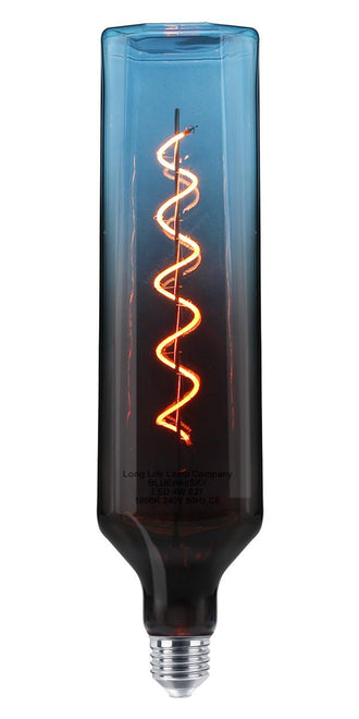 4W LED Decorative Light Bulb Whisky Bottle Blue Gradient Glass E27 Spiral Filament BLUEWHISKY - Energy Light Bulbs - Free delivery on all orders