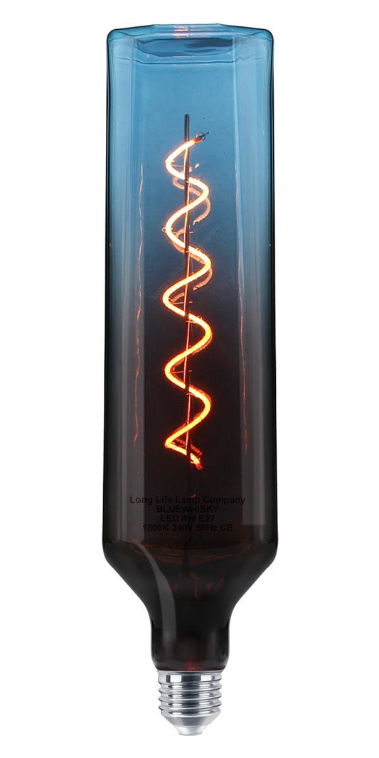4W LED Decorative Light Bulb Whisky Bottle Blue Gradient Glass E27 Spiral Filament BLUEWHISKY - Energy Light Bulbs - Free delivery on all orders
