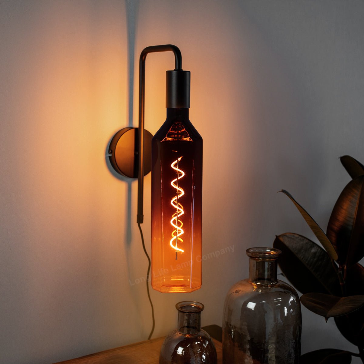 4W LED Decorative Light Bulb Whisky Bottle Yellow Gradient Glass E27 Spiral Filament - Energy Light Bulbs - Free delivery on all orders