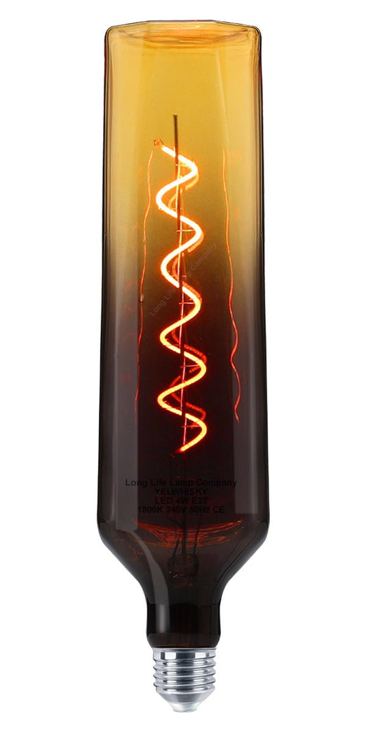4W LED Decorative Light Bulb Whisky Bottle Yellow Gradient Glass E27 Spiral Filament YELWHISKY - Energy Light Bulbs - Free delivery on all orders