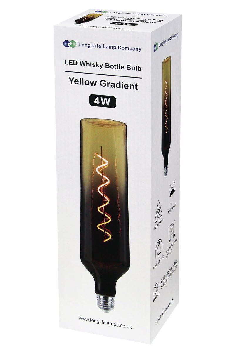 4W LED Decorative Light Bulb Whisky Bottle Yellow Gradient Glass E27 Spiral Filament YELWHISKY - Energy Light Bulbs - Free delivery on all orders
