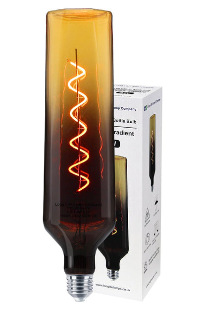 4W LED Decorative Light Bulb Whisky Bottle Yellow Gradient Glass E27 Spiral Filament YELWHISKY - Energy Light Bulbs - Free delivery on all orders