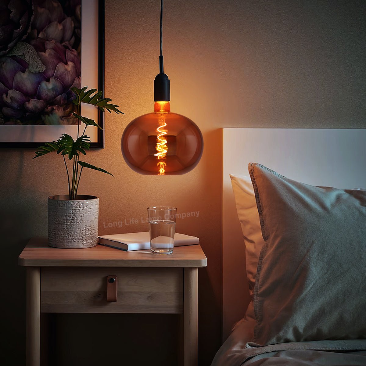 4w LED Decorative Metallic Glass Apple Copper Coil Filament Light Bulb E27 - Energy Light Bulbs - Free delivery on all orders