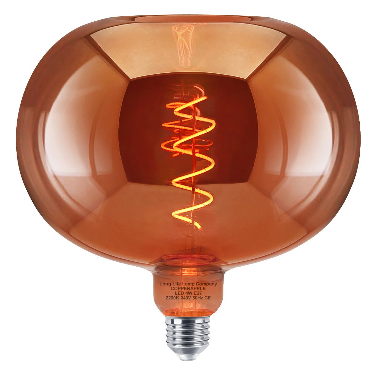 4w LED Decorative Metallic Glass Apple Copper Coil Filament Light Bulb E27 - Energy Light Bulbs - Free delivery on all orders