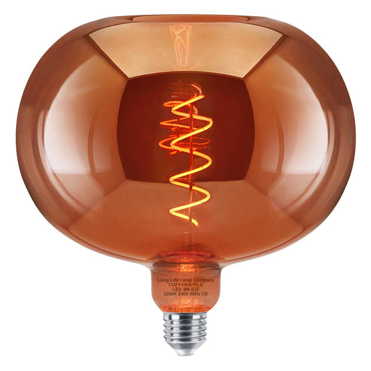 4w LED Decorative Metallic Glass Apple Copper Coil Filament Light Bulb E27 - Energy Light Bulbs - Free delivery on all orders