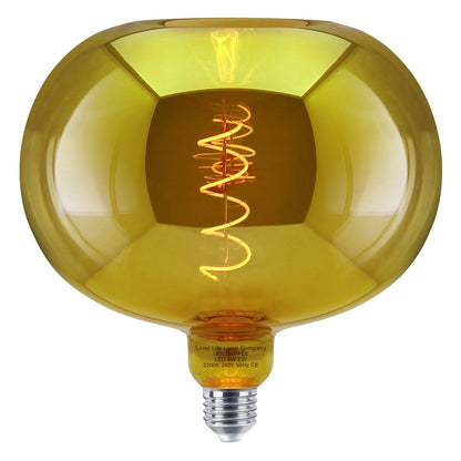 4w LED Decorative Metallic Glass Apple Gold Coil Filament Light Bulb E27 - Energy Light Bulbs - Free delivery on all orders