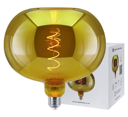 4w LED Decorative Metallic Glass Apple Gold Coil Filament Light Bulb E27 - Energy Light Bulbs - Free delivery on all orders