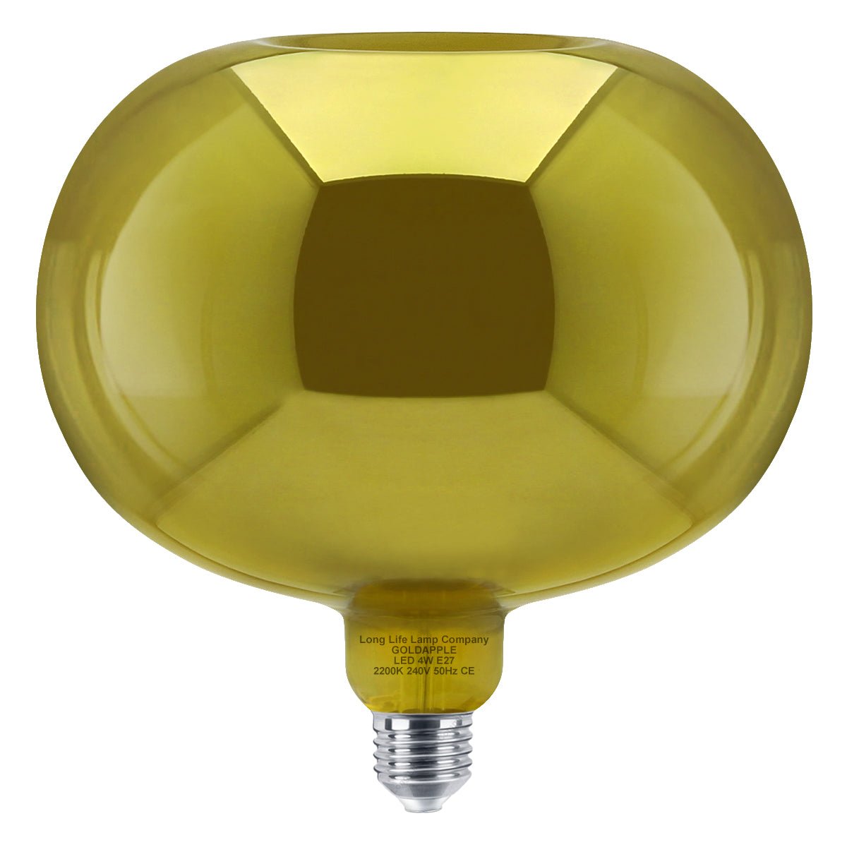 4w LED Decorative Metallic Glass Apple Gold Coil Filament Light Bulb E27 - Energy Light Bulbs - Free delivery on all orders