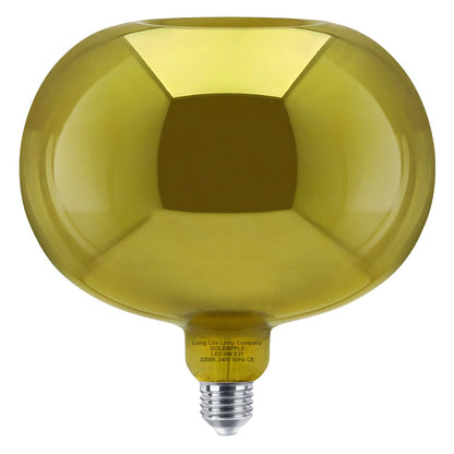 4w LED Decorative Metallic Glass Apple Gold Coil Filament Light Bulb E27 - Energy Light Bulbs - Free delivery on all orders