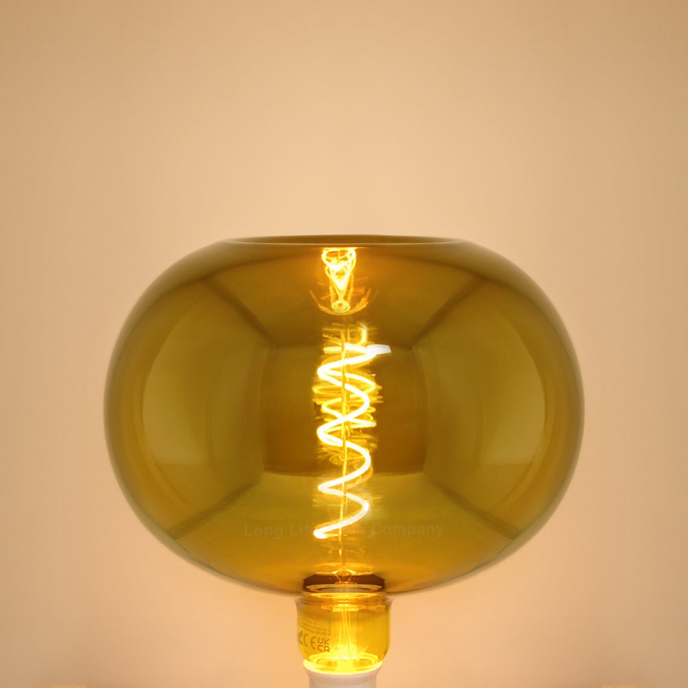 4w LED Decorative Metallic Glass Apple Gold Coil Filament Light Bulb E27 - Energy Light Bulbs - Free delivery on all orders
