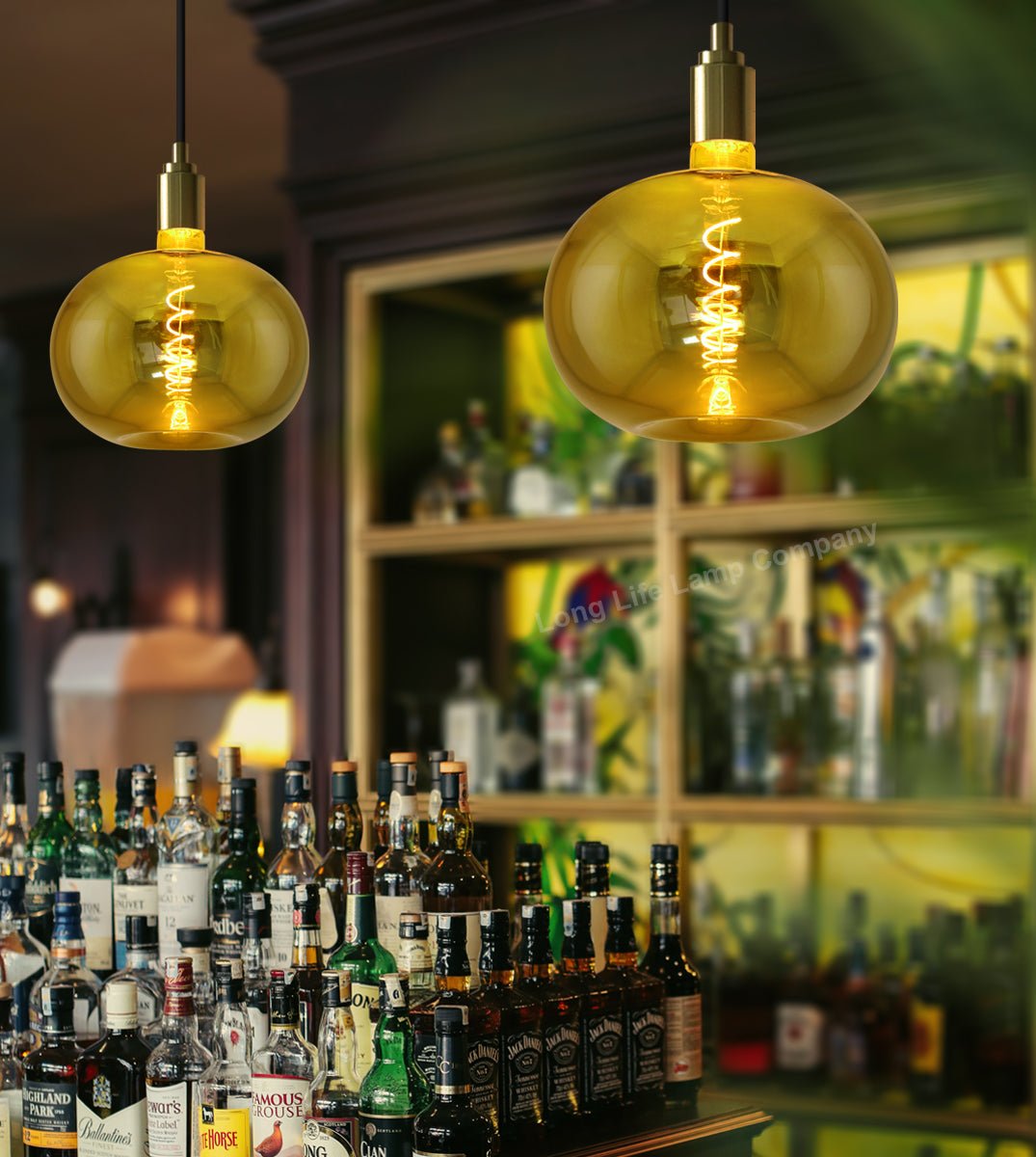 4w LED Decorative Metallic Glass Apple Gold Coil Filament Light Bulb E27 - Energy Light Bulbs - Free delivery on all orders