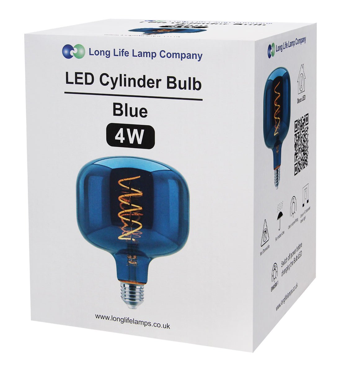 4w LED Decorative Metallic Glass Blue Coil Filament Light Bulb E27 - Energy Light Bulbs - Free delivery on all orders