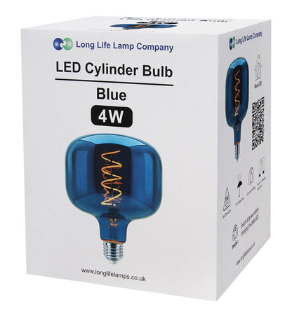 4w LED Decorative Metallic Glass Blue Coil Filament Light Bulb E27 - Energy Light Bulbs - Free delivery on all orders