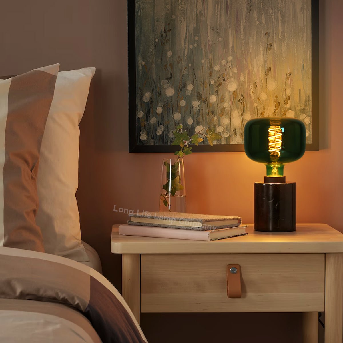 4w LED Decorative Metallic Glass Green Coil Filament Light Bulb E27 - Energy Light Bulbs - Free delivery on all orders