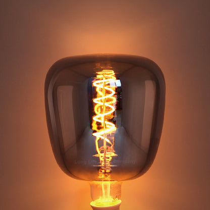 4w LED Decorative Smoked Grey Vase Light Bulb E27 Glass Body Coil Spiral Filament - Energy Light Bulbs - Free delivery on all orders