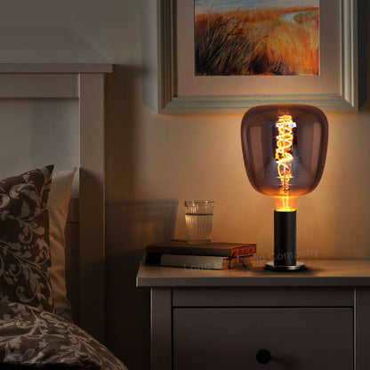 4w LED Decorative Smoked Grey Vase Light Bulb E27 Glass Body Coil Spiral Filament - Energy Light Bulbs - Free delivery on all orders