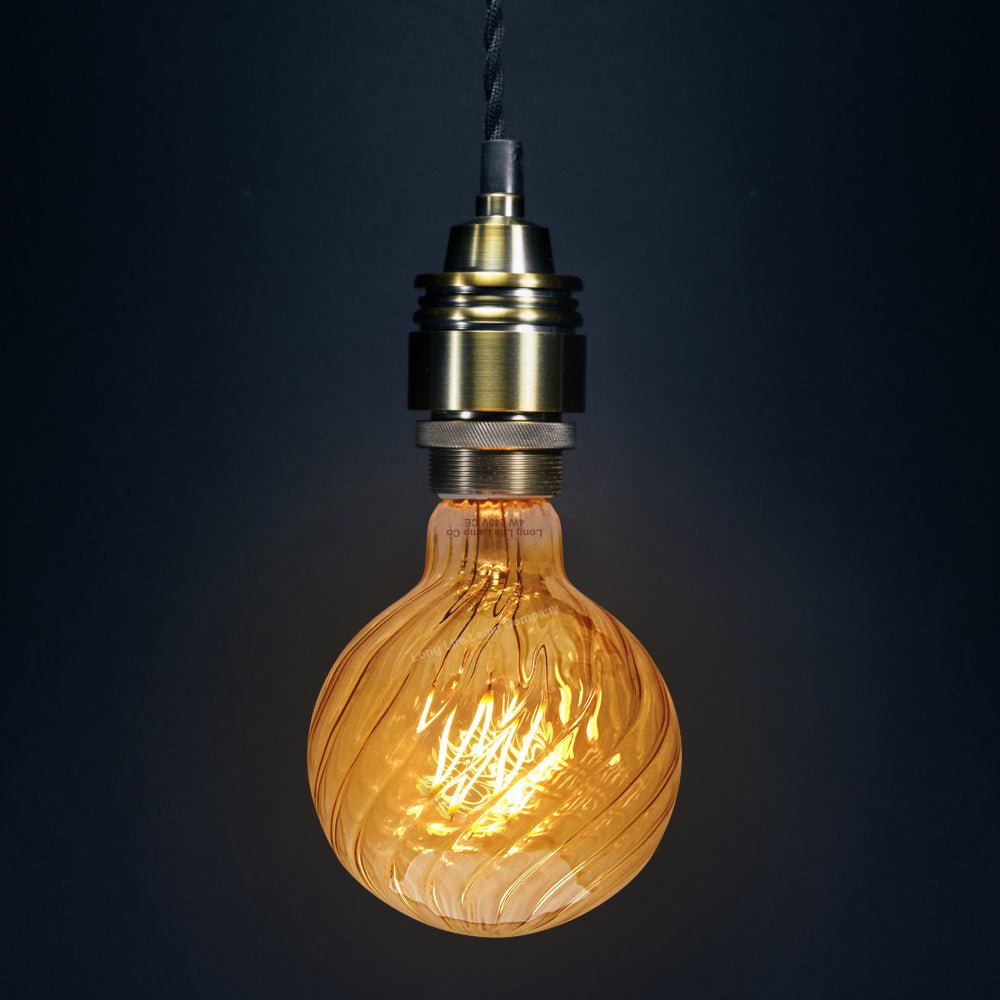 4w LED E27 Vintage Twisted Globe Edison Style Filament Bulb Smoked Gold Glass G95 - Energy Light Bulbs - Free delivery on all orders
