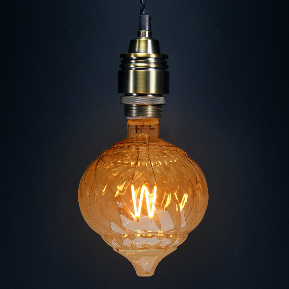 4w LED Extravagant Dome Vintage Light Bulb B22 Swirling Smoked Glass G125 - Energy Light Bulbs - Free delivery on all orders