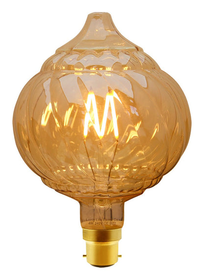 4w LED Extravagant Dome Vintage Light Bulb B22 Swirling Smoked Glass G125 - Energy Light Bulbs - Free delivery on all orders