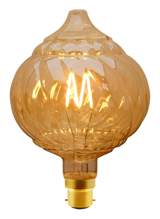 4w LED Extravagant Dome Vintage Light Bulb B22 Swirling Smoked Glass G125 - Energy Light Bulbs - Free delivery on all orders