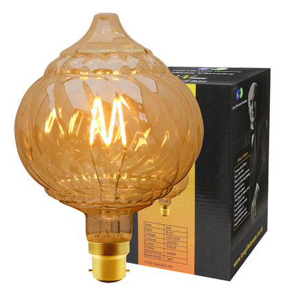 4w LED Extravagant Dome Vintage Light Bulb B22 Swirling Smoked Glass G125 - Energy Light Bulbs - Free delivery on all orders