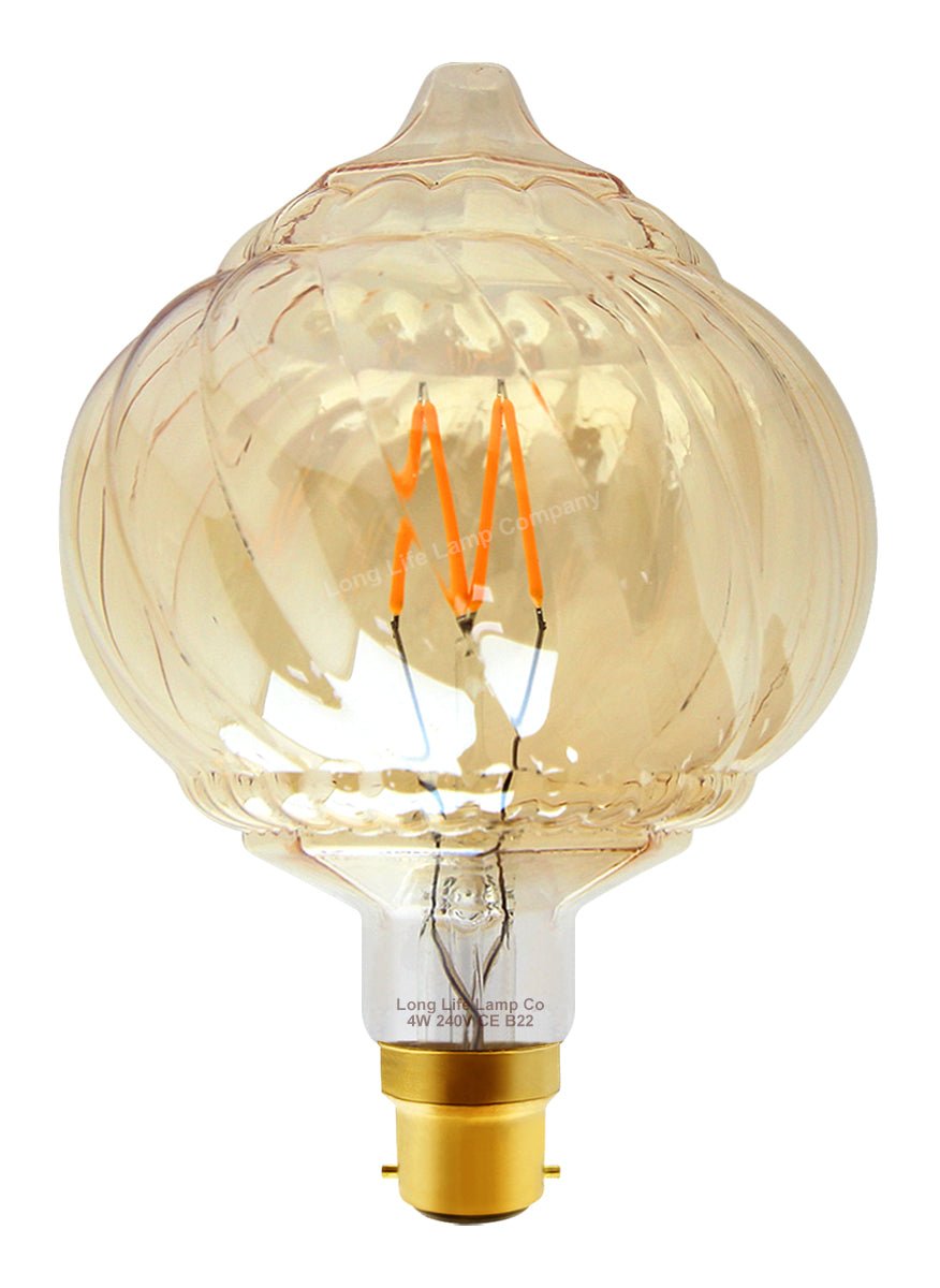 4w LED Extravagant Dome Vintage Light Bulb B22 Swirling Smoked Glass G125 - Energy Light Bulbs - Free delivery on all orders