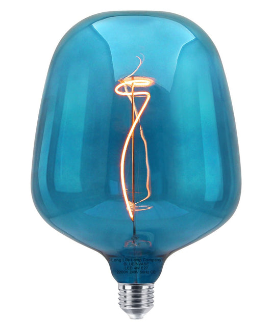 4w LED Glass Decorative Inverted Vase Filament Light Bulb Blue E27 2200K - Energy Light Bulbs - Free delivery on all orders