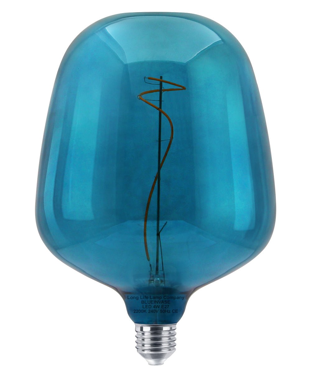 4w LED Glass Decorative Inverted Vase Filament Light Bulb Blue E27 2200K - Energy Light Bulbs - Free delivery on all orders