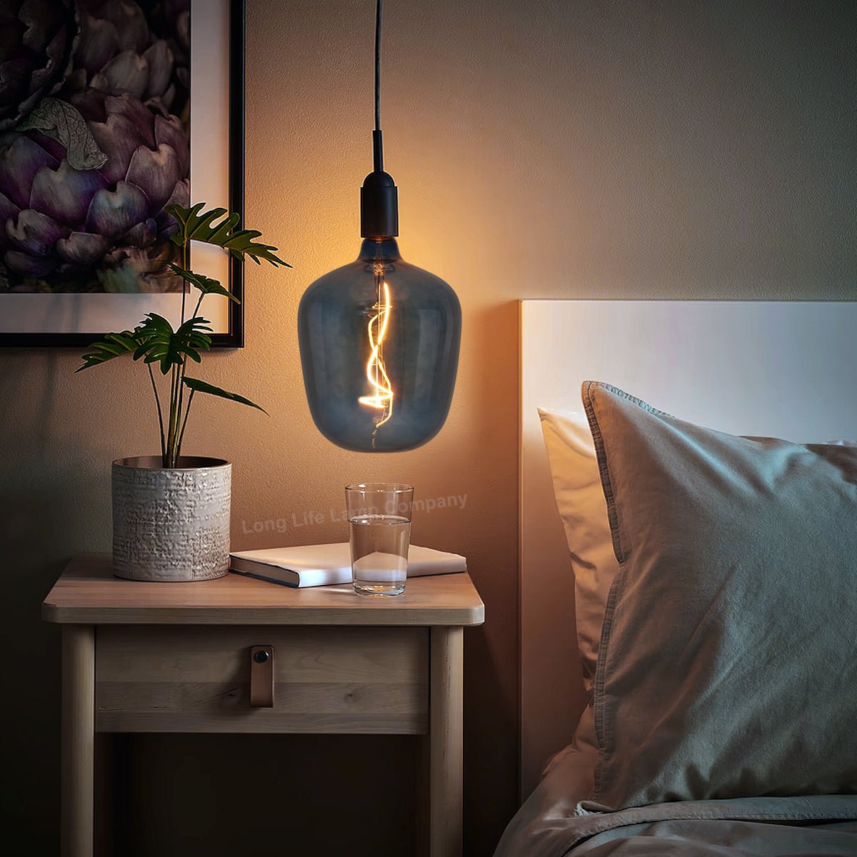 4w LED Glass Decorative Inverted Vase Filament Light Bulb Blue E27 2200K - Energy Light Bulbs - Free delivery on all orders