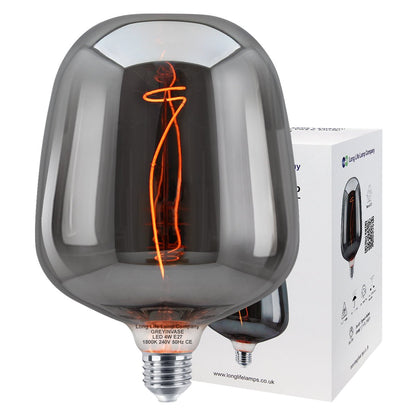 4w LED Glass Decorative Inverted Vase Filament Light Bulb Grey E27 1800K - Energy Light Bulbs - Free delivery on all orders