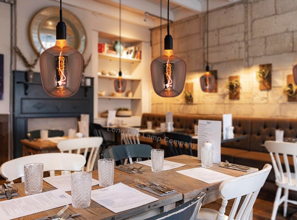4w LED Glass Decorative Inverted Vase Filament Light Bulb Grey E27 1800K - Energy Light Bulbs - Free delivery on all orders