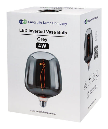 4w LED Glass Decorative Inverted Vase Filament Light Bulb Grey E27 1800K - Energy Light Bulbs - Free delivery on all orders