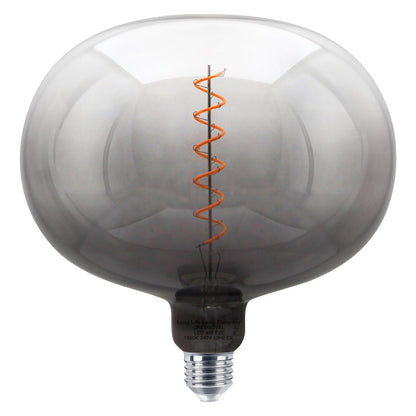 4w LED Glass Oval Smoked Grey Gradient Light Bulb Coil Spiral Filament Globe E27 1800K - Energy Light Bulbs - Free delivery on all orders