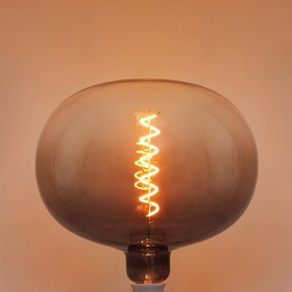 4w LED Glass Oval Smoked Grey Gradient Light Bulb Coil Spiral Filament Globe E27 1800K - Energy Light Bulbs - Free delivery on all orders