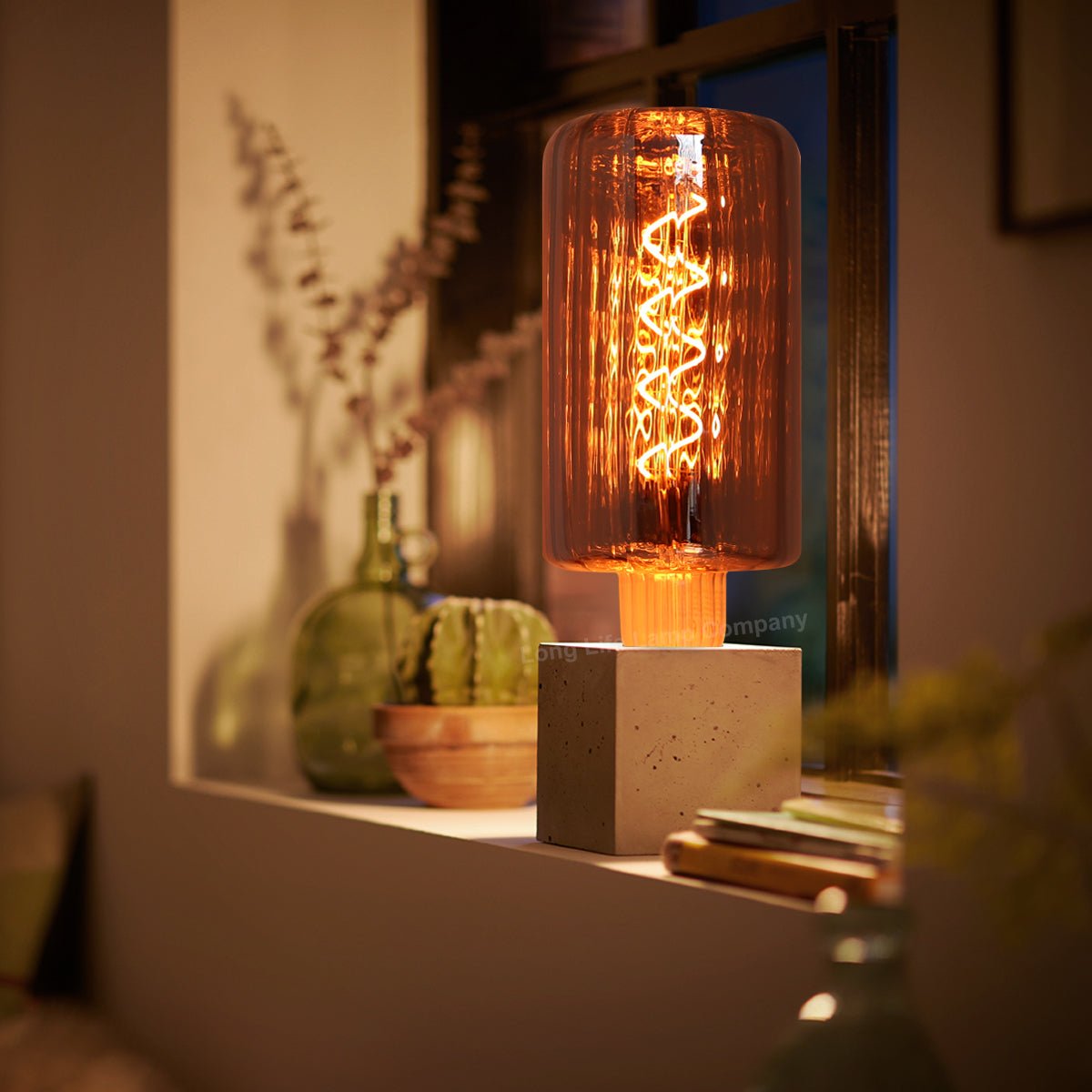 4w LED Glass Vertical Strip Bottle Light Bulb Smoked Grey E27 Coil Filament - Energy Light Bulbs - Free delivery on all orders