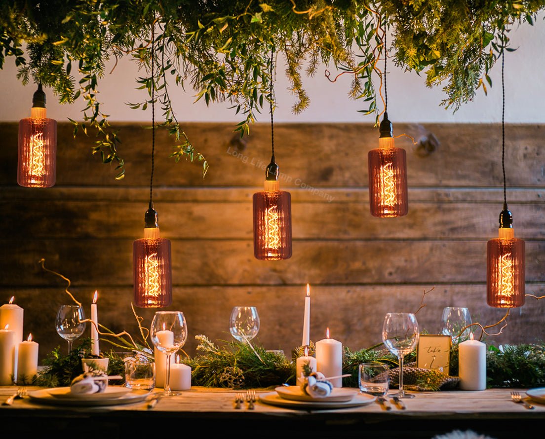 4w LED Glass Vertical Strip Bottle Light Bulb Smoked Grey E27 Coil Filament - Energy Light Bulbs - Free delivery on all orders