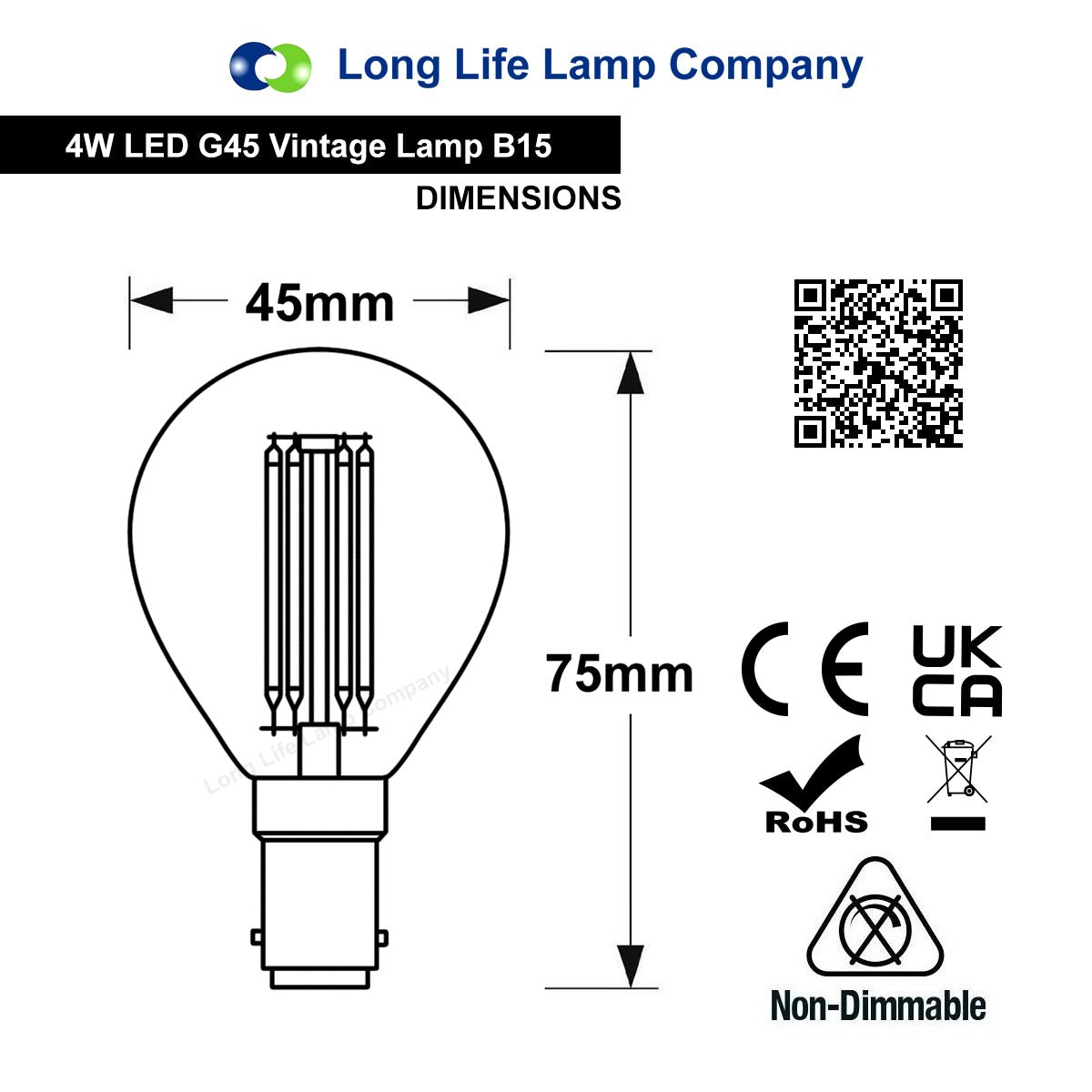 4w LED Golf Ball Purple Light Bulb B15 Clear Glass - Free delivery on all orders