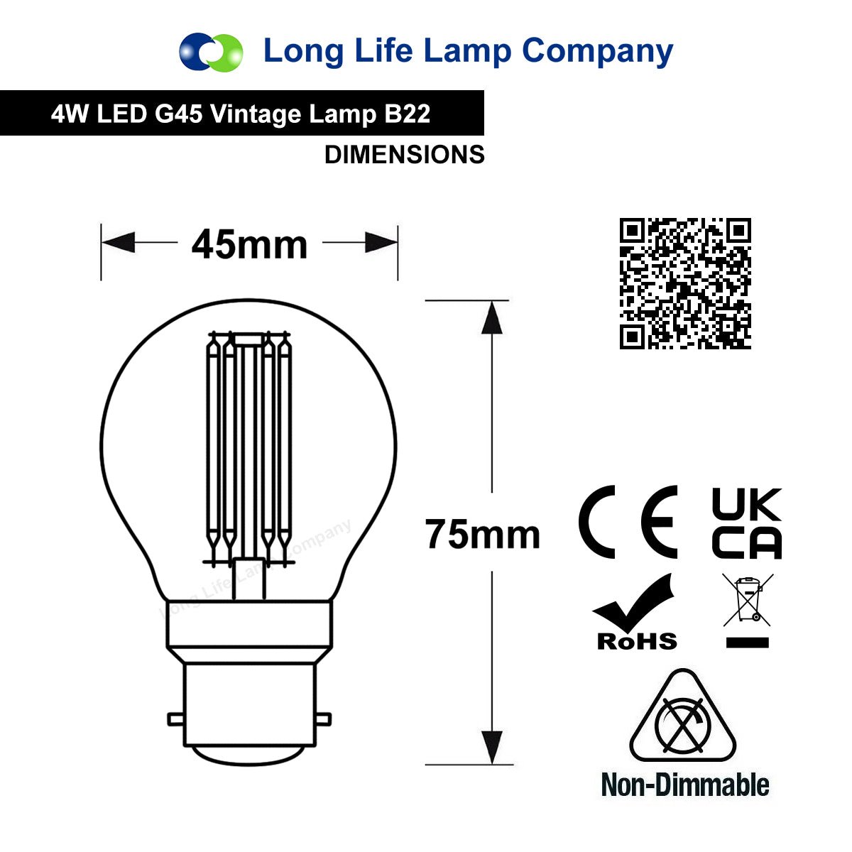 4w LED Golf Ball Purple Light Bulb B22 Clear Glass - Free delivery on all orders